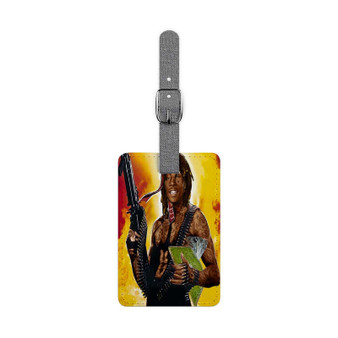 Pull Up With A Zip Wiz Khalifa Polyester Saffiano Rectangle White Luggage Tag Card Insert