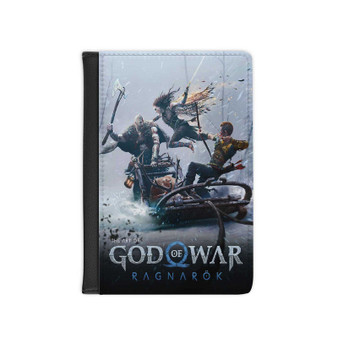 God of War Ragnarok Game PU Faux Black Leather Passport Cover Wallet Holders Luggage Travel