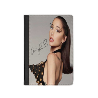 Ariana Grande PU Faux Black Leather Passport Cover Wallet Holders Luggage Travel