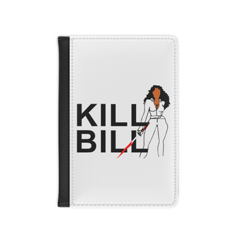 Kill Bill SZA PU Faux Black Leather Passport Cover Wallet Holders Luggage Travel