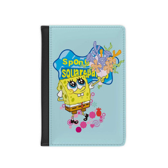 Spongebob Squarepants PU Faux Leather Passport Cover Wallet Black Holders Luggage Travel