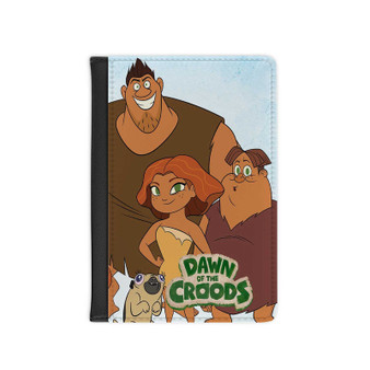 Dawn of the Croods PU Faux Black Leather Passport Cover Wallet Holders Luggage Travel