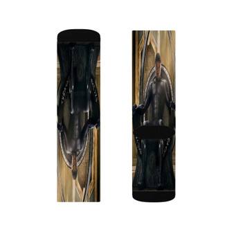 Black Panther Sublimation White Socks Polyester Unisex Regular Fit