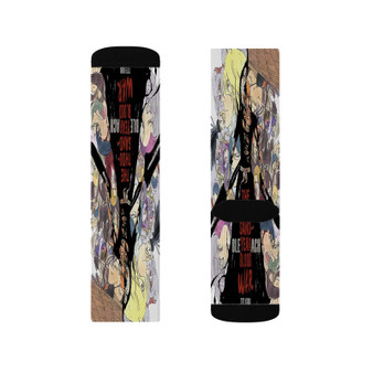 Bleach Sublimation White Socks Polyester Unisex Regular Fit