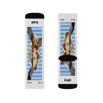 Bon Appetit Katy Perry Feat Migos Sublimation White Socks Polyester Unisex Regular Fit