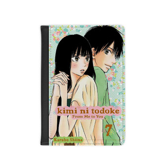 From Me To You Kimi ni Todoke PU Faux Black Leather Passport Cover Wallet Holders Luggage Travel