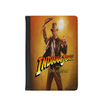 Indiana Jones and the Dial of Destiny Movie PU Faux Black Leather Passport Cover Wallet Holders Luggage Travel