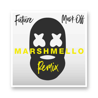 Future Mask Off Marshmello Kiss-Cut Stickers White Transparent Vinyl Glossy