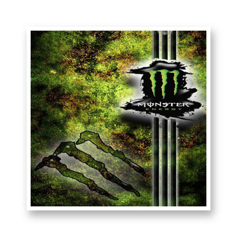 Monster Energy Kiss-Cut Stickers White Transparent Vinyl Glossy