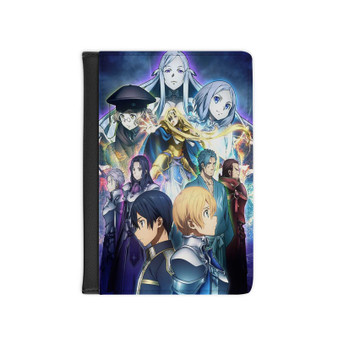 Sword Art Online PU Faux Black Leather Passport Cover Wallet Holders Luggage Travel