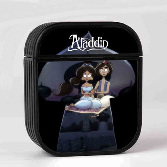 Aladdin and Jasmine Tim Burton AirPods Case Cover Sublimation Hard Durable Plastic Glossy