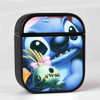 Disney Stitch Face AirPods Case Cover Sublimation Hard Durable Plastic Glossy