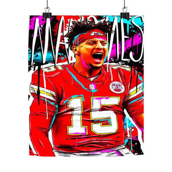 Patrick Mahomes Kansas City Chiefs Art Satin Silky Poster for Home Decor