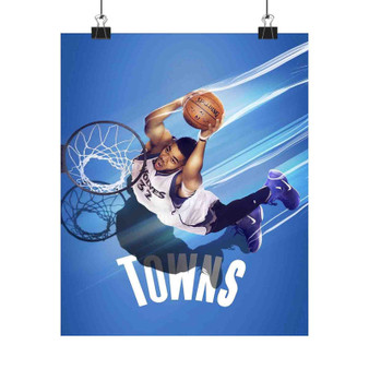 Karl Anthony Towns Minnesota Timberwolves Art Satin Silky Poster for Home Decor