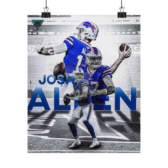 Josh Allen Buffalo Bills Art Satin Silky Poster for Home Decor