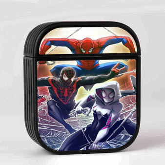 Spiderman Characters AirPods Case Cover Sublimation Hard Durable Plastic Glossy