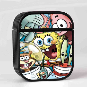 Spongebob and Friends AirPods Case Cover Sublimation Hard Durable Plastic Glossy