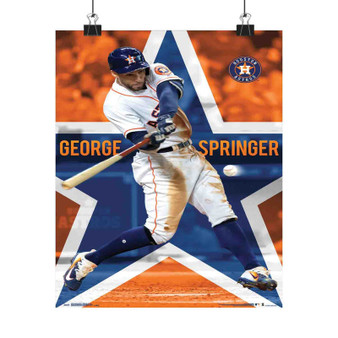 George Springer Houston Astros Art Satin Silky Poster for Home Decor