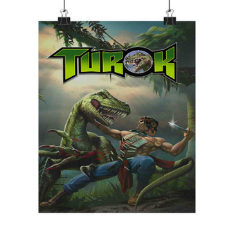 Turok Dinosaur Hunter Art Satin Silky Poster for Home Decor