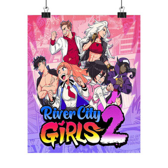 River City Girls 2 Anime Art Satin Silky Poster for Home Decor