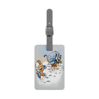 Calvin and Hobbes Star Wars Polyester Saffiano Rectangle White Luggage Tag Card Insert
