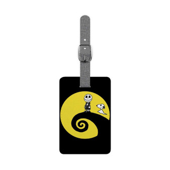 Charlie and Snoopy Skellington Polyester Saffiano Rectangle White Luggage Tag Card Insert