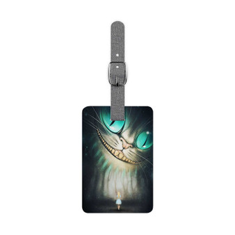 Cheshire Cat Alice in Wonderland Polyester Saffiano Rectangle White Luggage Tag Card Insert