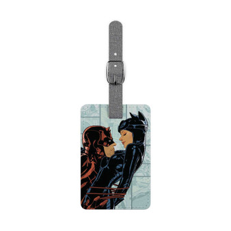 Daredevil and Catwoman Polyester Saffiano Rectangle White Luggage Tag Card Insert