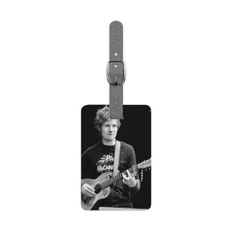 Ed Sheeran With Guitar Polyester Saffiano Rectangle White Luggage Tag Card Insert