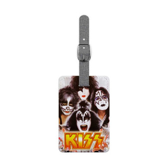 Kiss Band Art Polyester Saffiano Rectangle White Luggage Tag Card Insert