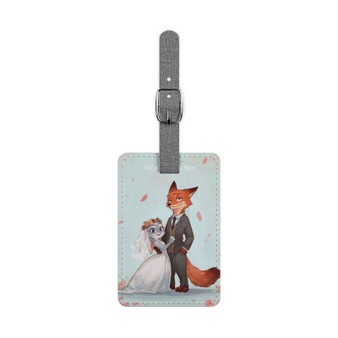 Nick and Judy Maried Zootopia Polyester Saffiano Rectangle White Luggage Tag Card Insert