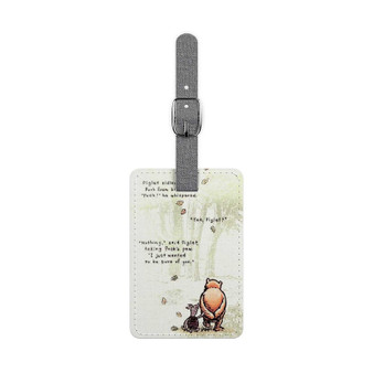 Pooh and Piglet Quotes Disney Polyester Saffiano Rectangle White Luggage Tag Card Insert