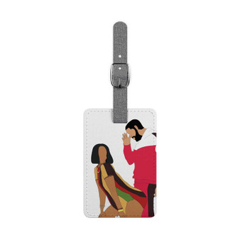 Rihanna and Drake Polyester Saffiano Rectangle White Luggage Tag Card Insert