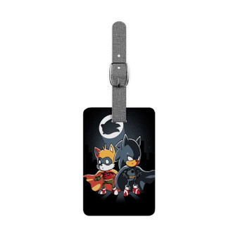 Sonic Batman and Robin Polyester Saffiano Rectangle White Luggage Tag Card Insert