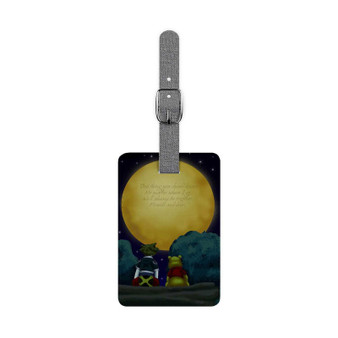 Sora Kingdom Hearts and Pooh Quotes Polyester Saffiano Rectangle White Luggage Tag Card Insert