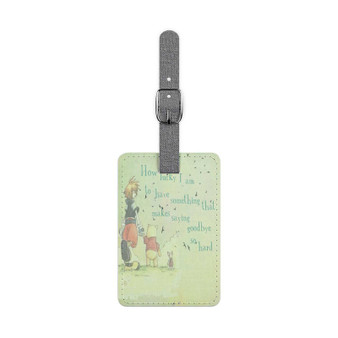Sora Pooh and Piglet Quotes Polyester Saffiano Rectangle White Luggage Tag Card Insert