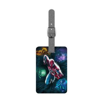 Spiderman Running Polyester Saffiano Rectangle White Luggage Tag Card Insert