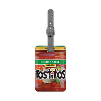 Tostitos Medium Chunky Salsa Polyester Saffiano Rectangle White Luggage Tag Card Insert