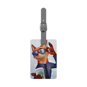 Zootopia Starbucks Coffee Polyester Saffiano Rectangle White Luggage Tag Card Insert