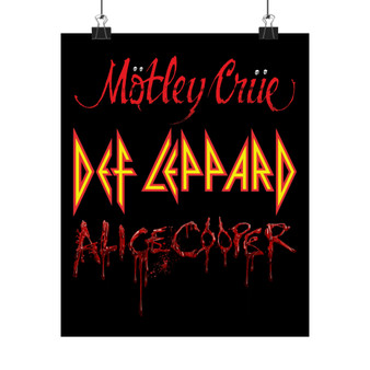 Motley Crue Def Leppard Alice Cooper Art Satin Silky Poster for Home Decor