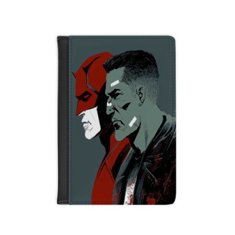 Daredevil Punisher PU Faux Leather Passport Cover Wallet Black Holders Luggage Travel