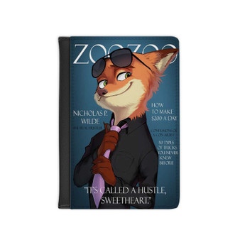 Judy and Nick Cover Models Zootopia PU Faux Leather Passport Cover Wallet Black Holders Luggage Travel