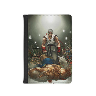 Ryu vs Sagat Street Fighter PU Faux Leather Passport Cover Wallet Black Holders Luggage Travel