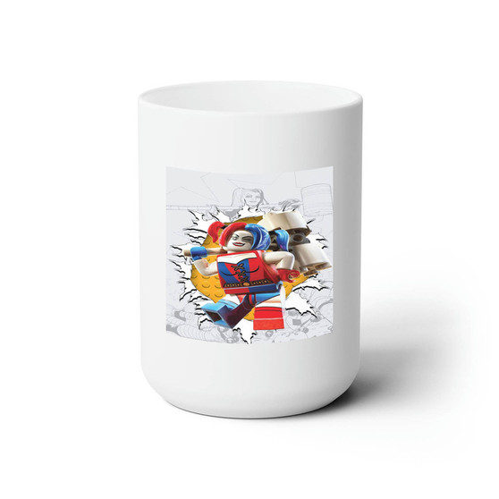 Harley Quinn LEgo White Ceramic Mug 15oz Sublimation BPA Free