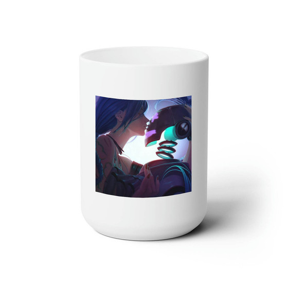 Jinx and Droid League of Legends White Ceramic Mug 15oz Sublimation BPA Free