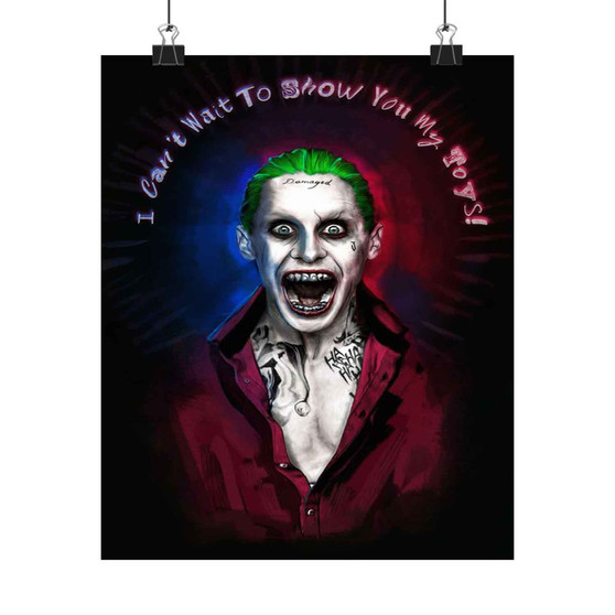 Jared Leto as Joker Suicide Squad Quotes Silky Poster Satin Art Print Wall Home Decor