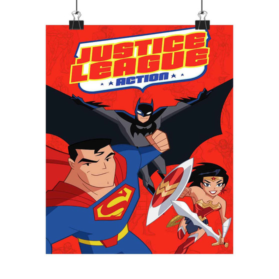 Justice League Action Silky Poster Satin Art Print Wall Home Decor