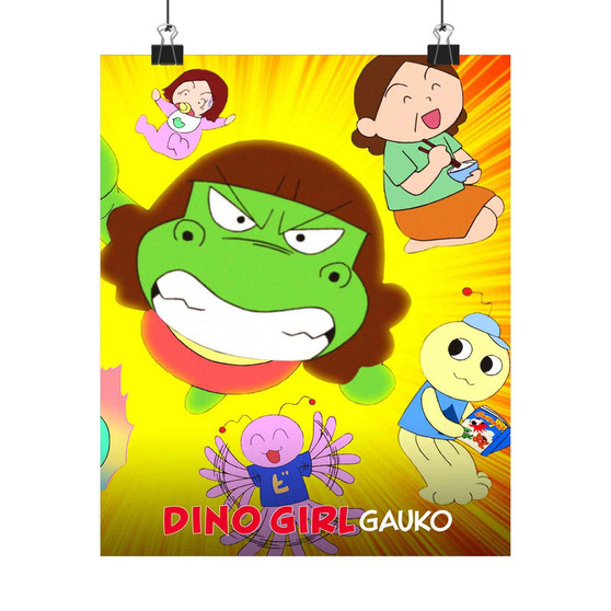 Dino Girl Gauko Art Satin Silky Poster for Home Decor