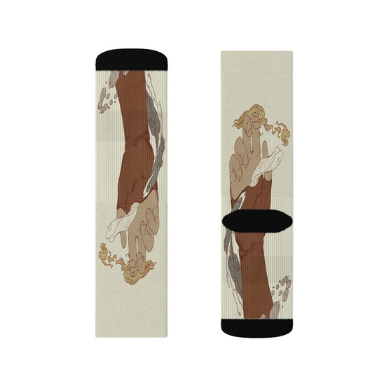 Avatar The Legend of Korra Art Sublimation White Socks Polyester Unisex Regular Fit