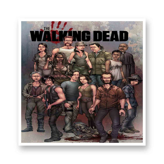 The Walking Dead All Characters With Zombie Kiss-Cut Stickers White Transparent Vinyl Glossy